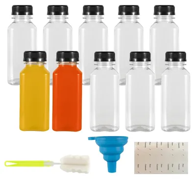 10er-Pack 250 ml PET-Saftflaschen mit Sicherheitsverschluss