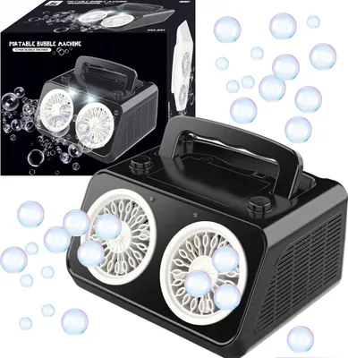 Produktbild von COIL Seifenblasenmaschine, Automatische Seifenblasenmaschine, Tragbar Bubble Machine, Doppelmotor, LED, USB-Kabel, 26 Löcher ,20000+ Blasen/Minute