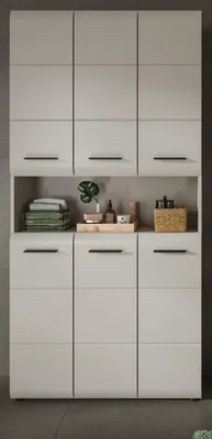 Produktbild von Badezimmer Hochschrank "Cover" in Kaschmir Mehrzweckschrank 90 x 185 cm