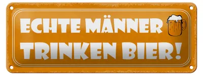 Produktbild von Blechschild Spruch 27x10cm echte Männer trinken Bier Dekoration