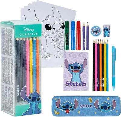 Image de Ensemble de papeterie à colorier Stitch pour enfants, collection de 10 pièces