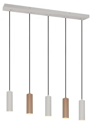 Imagen del producto de Trio 367700565 Soka, lámpara colgante GU10, 5 luces, diámetro 5,5 cm, color café