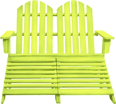 Produktbild von vidaXL Adirondack-Gartenbank 2-Sitzer mit Fußteil Tannenholz Grün