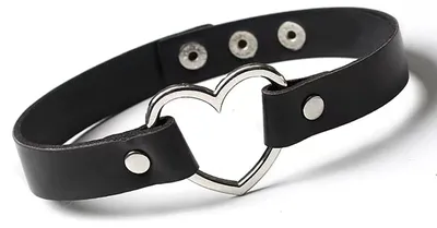 Produktbild von Simoda Damen Choker Kunstleder Gotik Punk Rock Choker Halsketten Schwarz Einstellb