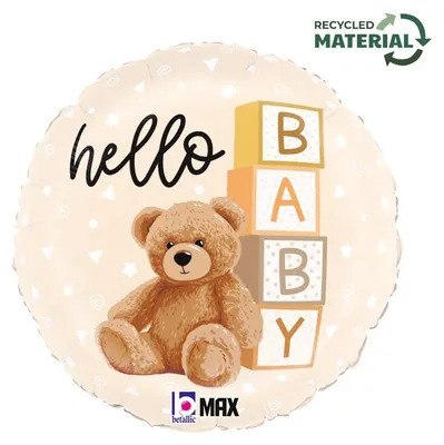 Image de Folienballon de 45cm Hello Baby Teddy Bear