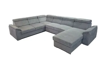 Productafbeelding van DOMI Hoekbank KARETA PANORAMIC, U-vormig, rechts, bank, woonkamerbank, sofa, bankstel - Grijs, Aragon 90