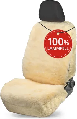 Produktbild von WALSER Lammfell Autositzbezug Mona, 100% Lammfell Sitzbezug für Auto, 1 Stück Lammfell Sitzbezüge Auto Vordersitze, Autositzbezug Lammfell, Autositzbezug Fell, Lammfell Autositz beige