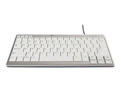 Produktbild von BakkerElkhuizen UltraBoard 950, Mini, Kabelgebunden, USB, Scherenschalter, QWERTY, Hellgrau, Weiß