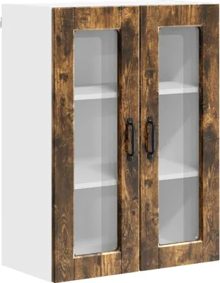 Immagine prodotto di vidaXL Armadio a muro in vetro PORTO Rovere affumicato 60 x 31 x 80 cm