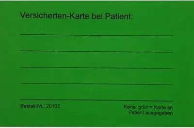 Produktbild von Patienten-Einsteckkarten B85xH55mm grün VE=50 Stück