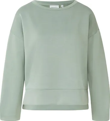 Produktbild von comma Damen Sweatshirt entspannt weich mit Faltendetail, Rippenbündchen, Seitenschlitzen