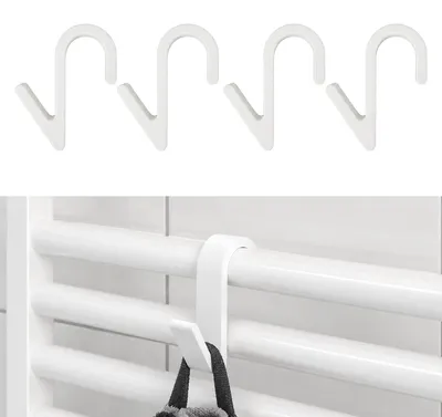 Produktbild von 4x Handtuchhaken Heizung Bademantel Halter Handtuchhalter Kleiderhaken Universal