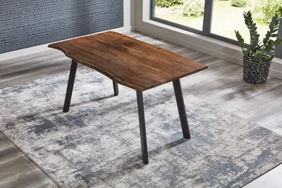 Produktbild von Esstisch Baumkante massiv Akazie Nussbaum 200 x 100 schwarz Laxmi