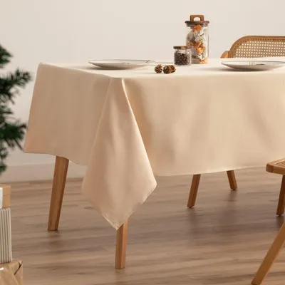 Produktbild von Weihnachtstischdecke mit goldener Stickerei, 140 x 200 cm