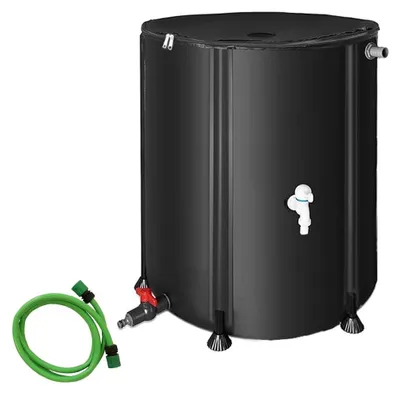 Produktbild von Regenwassertank, faltbar - 500 Liter Fassungsvermögen - Kunststoff, schwarz - rund - für die Gartenbewässerung
