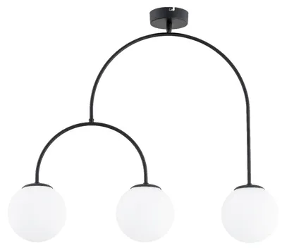 Zdjęcie produktu dla Lampa wisząca DILAR czarno-biała 3xE14x10W szkło wym:59x15x70cm IP20 Alfa