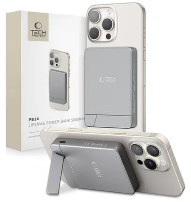 Produktbild von Powerbank Tech-Protect Pb14 Lifemag Magsafe 5000 Mah - Szary