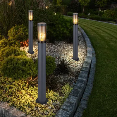 Produktbild von LED Stehleuchte, Edelstahl, rauch, anthrazit, H 80 cm