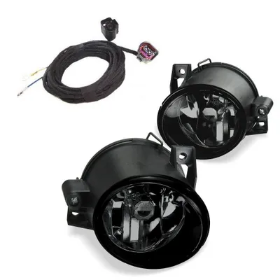 Image de 2x Phares anti-brouillard verre clair noir H3 ampoules + faisceau pour VW Polo 9N 01-05