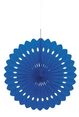 Image de Éventail décoratif bleu 40 cm