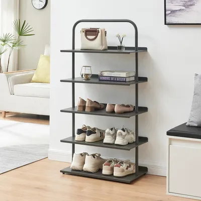 Obrázek produktu pro Regál na boty "Poytya" na 10 párů bot ocelový 119 x 60 x 32 cm antracitový