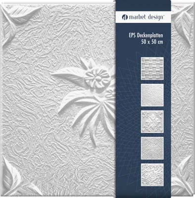 Produktbild von Deckenplatten aus Styropor EPS - Deckenpaneele leicht & robust im modernen Design - (2QM Sparpaket NATURA WEISS 50x50cm) Deckenplatte Decke Paneele