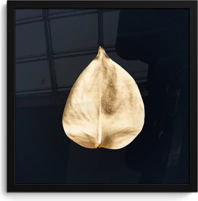 Produktbild von MuchoWow® MuchoWow® Gerahmtes Poster Blätter - Schwarz und Gold - Schwarz - Gold - Luxus 40x40 cm - Poster mit zchwarzem Bilderrahmen - Mit Rahmen - Wanddekoration Schlafzimmer