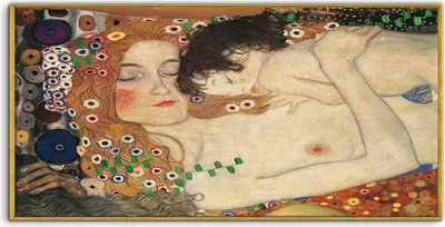 Produktbild von Coloray - Glasbild - 120x60 cm - Wandbild - Glasbilder - Mutter und Kind Gustav Klimt Vintage