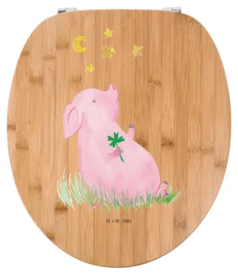 Produktbild von Mr. & Mrs. Panda Klo-Deckel Schwein Glück - Transparent - Geschenk, Glücksbringer, Träume, Toilettenbrille, WC Deckel, Toilettendeckel, Gute Laune, Klodeckel, Motivation