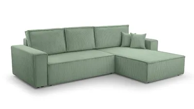 Image de AX LIVING Cord Couch L Form - Cedria Salon 287 cm vert sauge