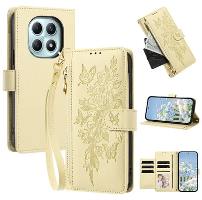 Image de Étui pour Xiaomi Poco M8 / Redmi Note 15 5G/4G, étui en cuirPolyuréthanede type portefeuille avec compartiments, support pour cartes et dragonne, couleur jaune