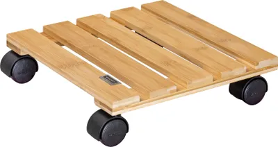 Produktbild von WAGNER Pflanzenroller BAMBOO 29 x 29 x 7 cm, für den Innenbereich, Bambus hell, versiegelt, Tragkraft 100 kg - 20026501