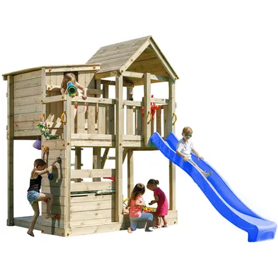 Produktbild von Spielturmking Spielturm PALAZZO mit Rutsche - Blau DH763