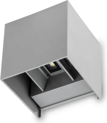 Produktbild von LED Wandleuchte Grau IP54 - 2x3W - Lichtfarbe optional - Abstrahlwinkel anpassbar
