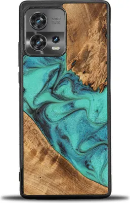 Produktbild von Holzhülle Bewood Unique - Turquoise für Motorola Edge 30 Fusion