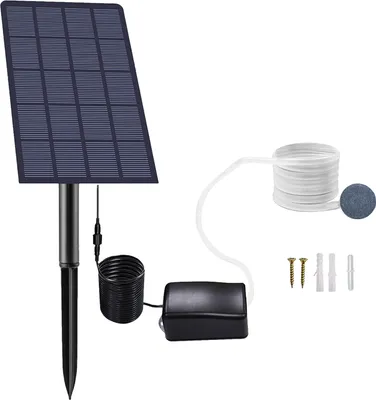 Produktbild von 2W Solar Teichbelüfter, Solar Sauerstoffpumpe Aquarium Oxygenator, Luftpumpe Sauerstoffbeluefter Angelbeluefter mit Rohr Luftblasensteinen für Garten, Teich, Aquarium