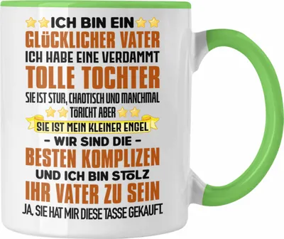 Produktbild von Trendation - Vater Tochter Tasse Geschenk Papa Töchter Geschenkidee Partner Ja Sie Hat Mir Diese Tasse Gekauft (Grün)