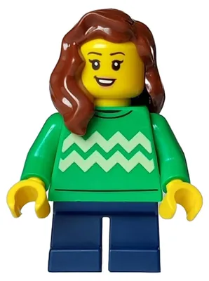 Produktbild von LEGO Minifigur Child - Girl, Bright Green Sweater with Bright Light (bdp110)