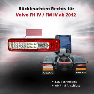 Image de Feu arrière droit pour Volvo FH IV / FM IV à partir de 2012 | Connexion AMP 1.5 | OEM 82849923