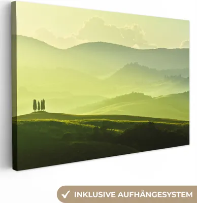 Produktbild von OneMillionCanvasses® - Leinwandbilder - 150x100 cm, Toskana - Hügel - Grün, Wandbilder Kunstdruck Wanddekoration
