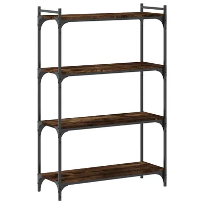 Image de Bibliothèque 4 niveaux chêne fumé 80x30x120cm bois d'ingénierie