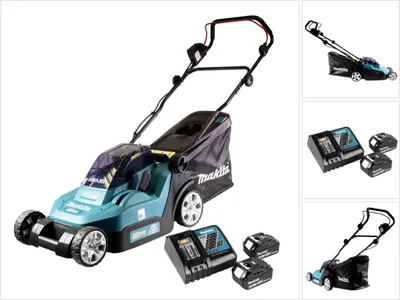 Obrázek produktu pro Akumulátorová sekačka Makita DLM 382 RG2 36 V ( 2x 18 V ) 38 cm 40 l + 2x baterie 6,0 Ah + nabíječka