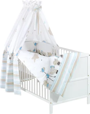 Produktbild von Schardt 4- teiliges Bettset Druckmotiv Banjo blau