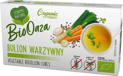 BULION - KOSTKI WARZYWNE BEZ DODATKU CUKRÓW BEZGLUTENOWE BIO (6 x 11 g) 66 g - BIOOAZA