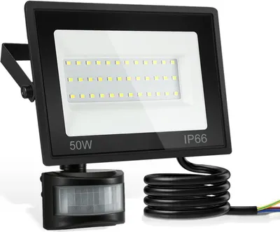 Produktbild von Izrielar LED Fluter mit Bewegungssensor 50W Außenbeleuchtung Scheinwerfer Strahler Kaltweiß