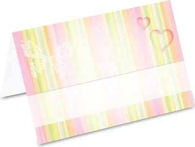 Produktbild von PRICARO Tischkarten "Schmetterling Herz gestreift", 50 Stück