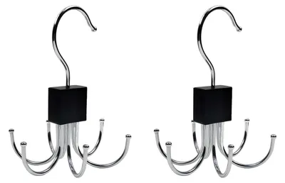 Riemenhänger 2er-Set mit 6 Haken, 360° drehbar, 14x10,5 cm