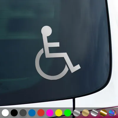 Produktbild von PantherPixel Behindert Aufkleber Handicap Rollstuhlfahrer Sticker Auto Geschenkidee Farbe Silber