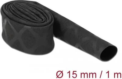 Image de DELOCK Schrumpfschlauch X-Muster rutschfest 1mx15mm schwarz