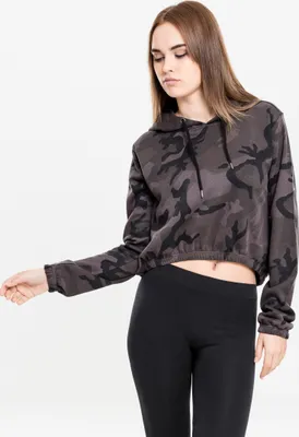 Image de Urban Classics Ladies - CAMO CROPPED Hoody dark camo - S